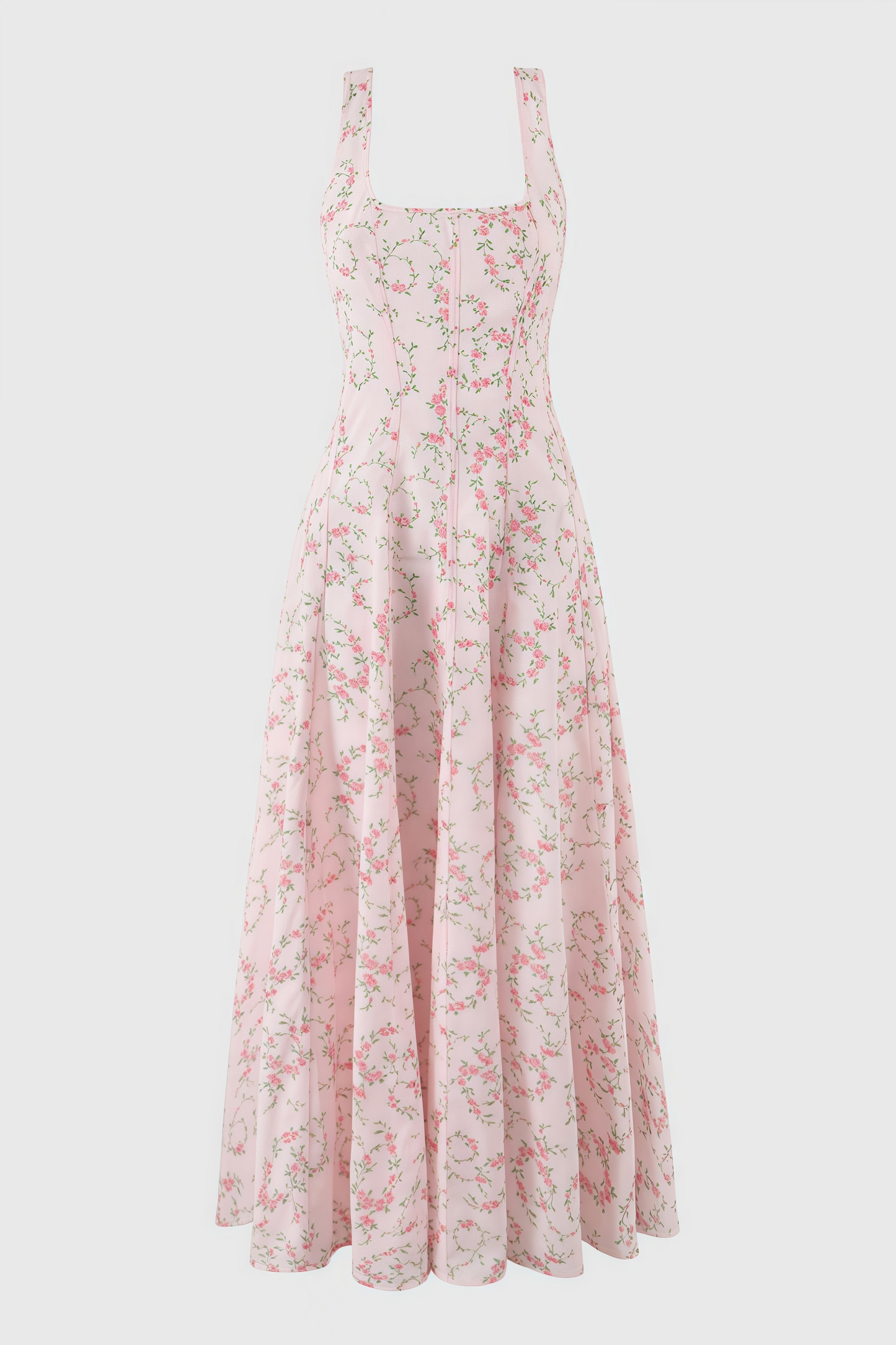 Valely Floral Print Cotton Midi Dress