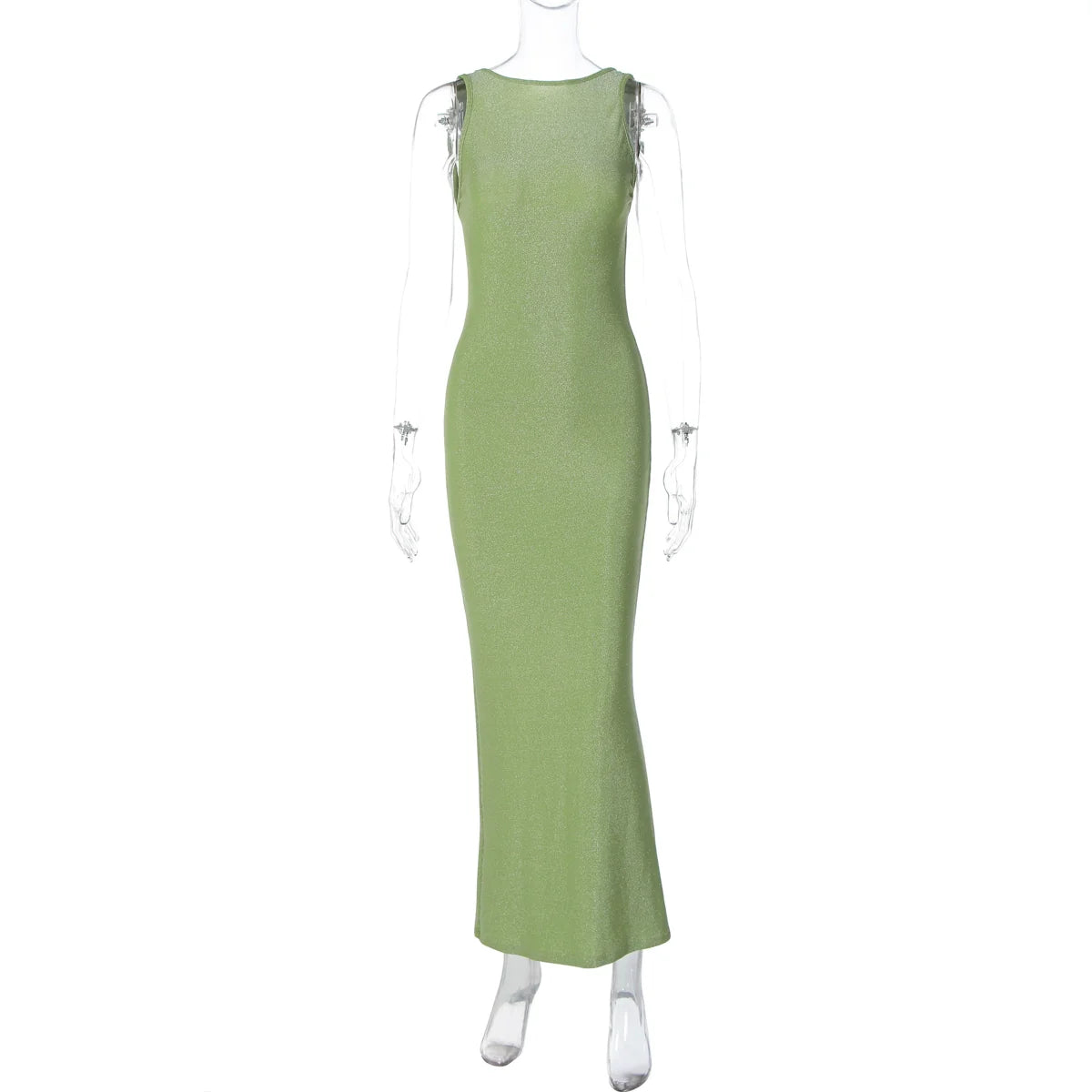 Akilah Shiny Backless Slit Dress
