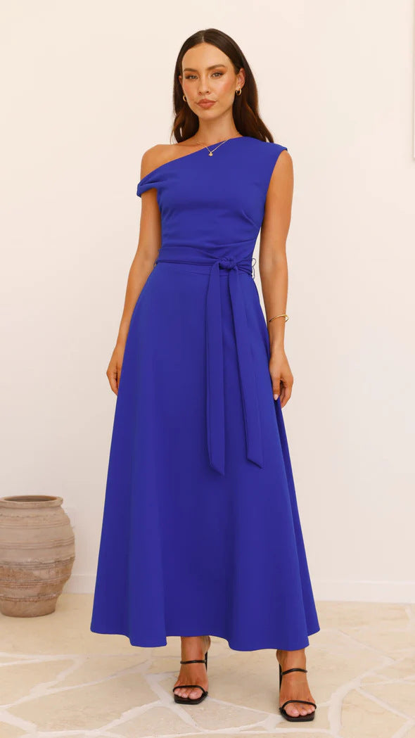 Office Solid Color Lacing Dress
