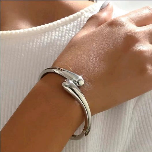 3 Piece Heavy Geometric Bracelet, Ring & Necklace Set