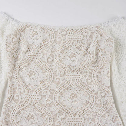 Boho off shoulder lace western mini dress