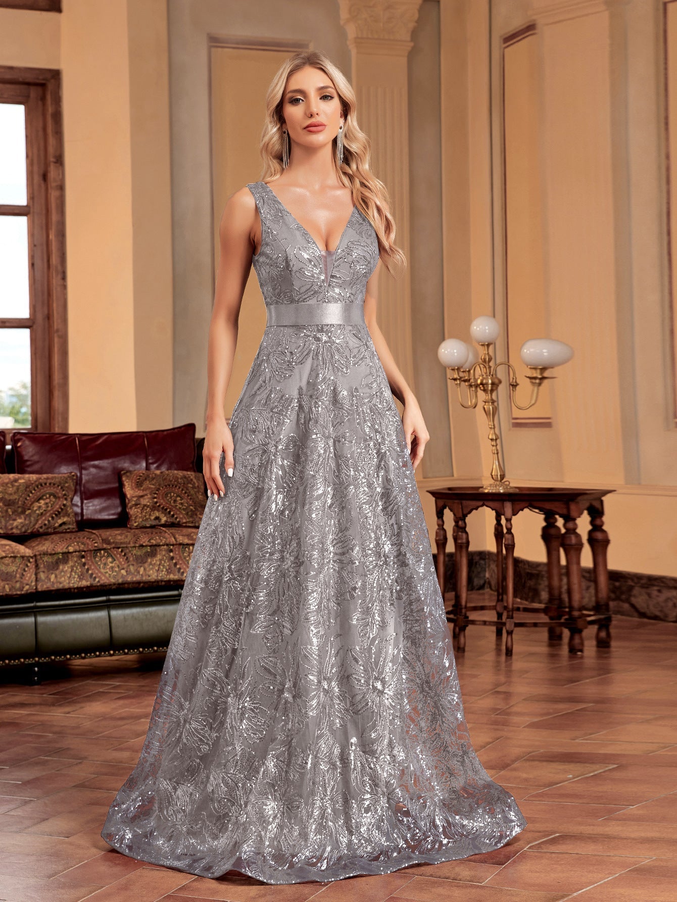 Deep V Plunge Dress Backless Slim Fit Fishtail Bridesmaid Cocktail Evening