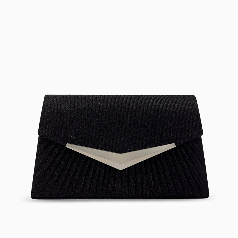 Shiny Pleated Clutch by Amy