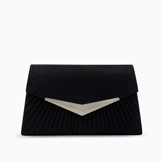 Shiny Pleated Clutch by Amy