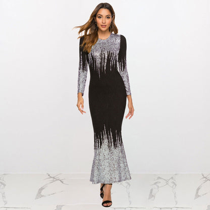 Printed Slim Fit Long Sleeve Dress  Dress