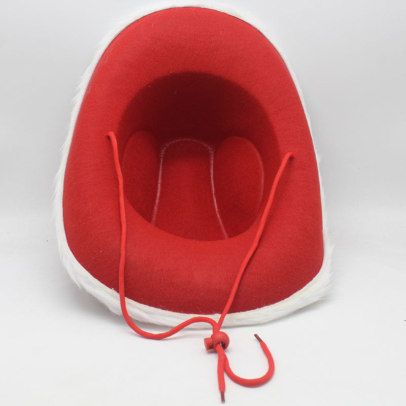 Red Faux Fur Cowboy Hat