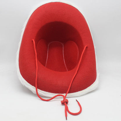 Red Faux Fur Cowboy Hat