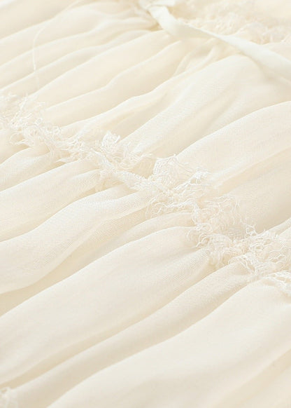 Spaghetti Strap Sweetheart Neck Smocked Tiered Ruffle Tie Front Maxi Dress