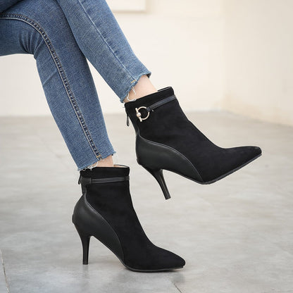 | Suede Pointy Toe Heels