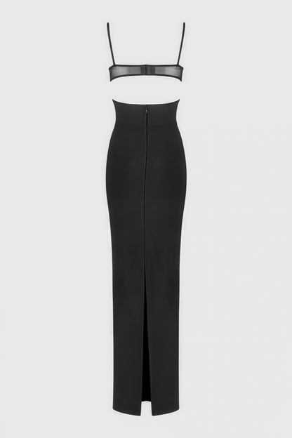 Mauda Cutout Crepe Bustier Maxi Dress
