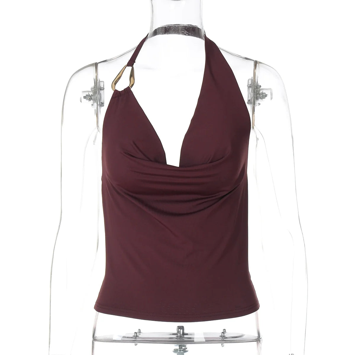 Maliyah Asymmetric Halter Crop Top
