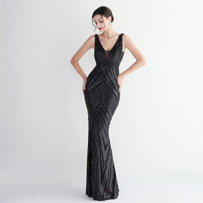 Positioning Floral Party Dress Long Cocktail Slim Fit Evening Dress Elegant Sequ Stunning