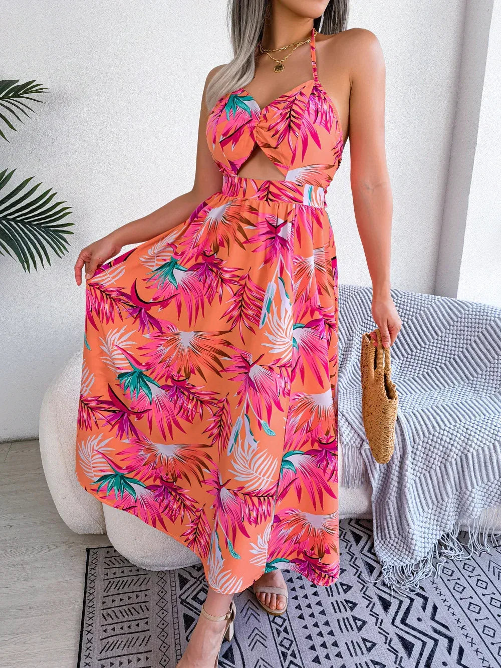 Off Shoulder Dress With Slit Hem
