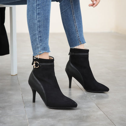 | Suede Pointy Toe Heels