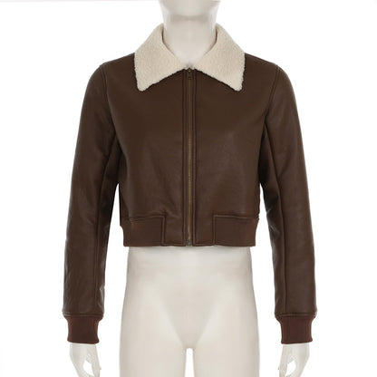 Taylynn Retro Faux Leather Jacket