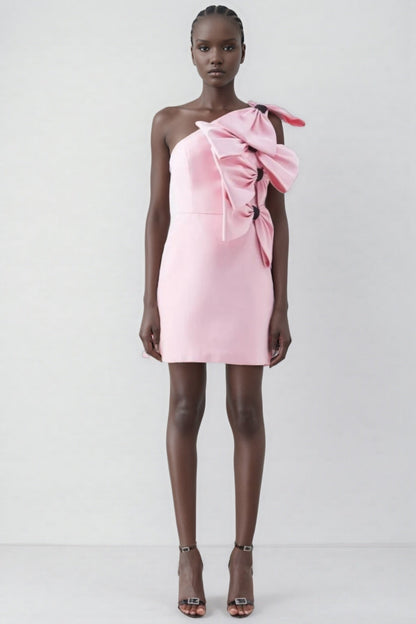 Rila Barbie Pink Big Bow Mini Dress