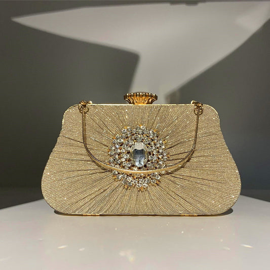Anya Rhinestone Pleated Handbag