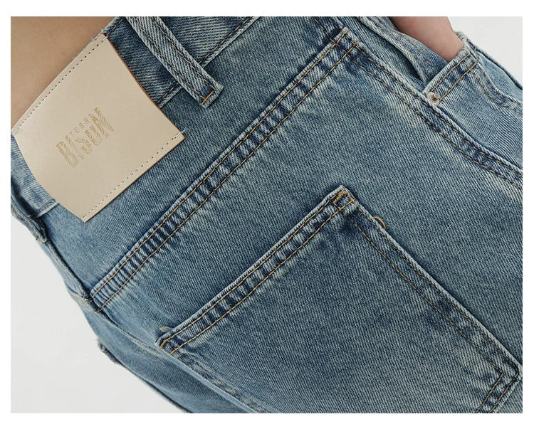 Vintage Distressed And Dirt-Dyed Patchwork Wide-Leg Jeans