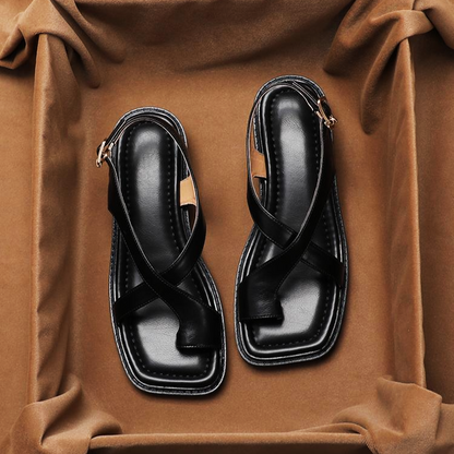| Leather Cross Sandals
