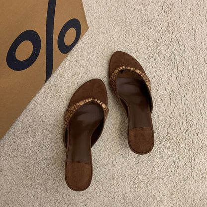 Hayven Retro Rivet Stiletto Sandals