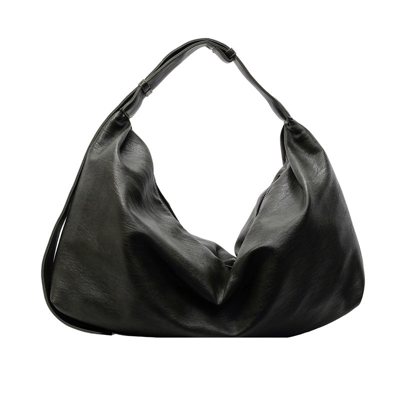 | Vegan Leather Shoulder Bag - Slouchy Tote