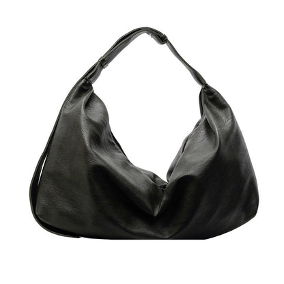 | Vegan Leather Shoulder Bag - Slouchy Tote