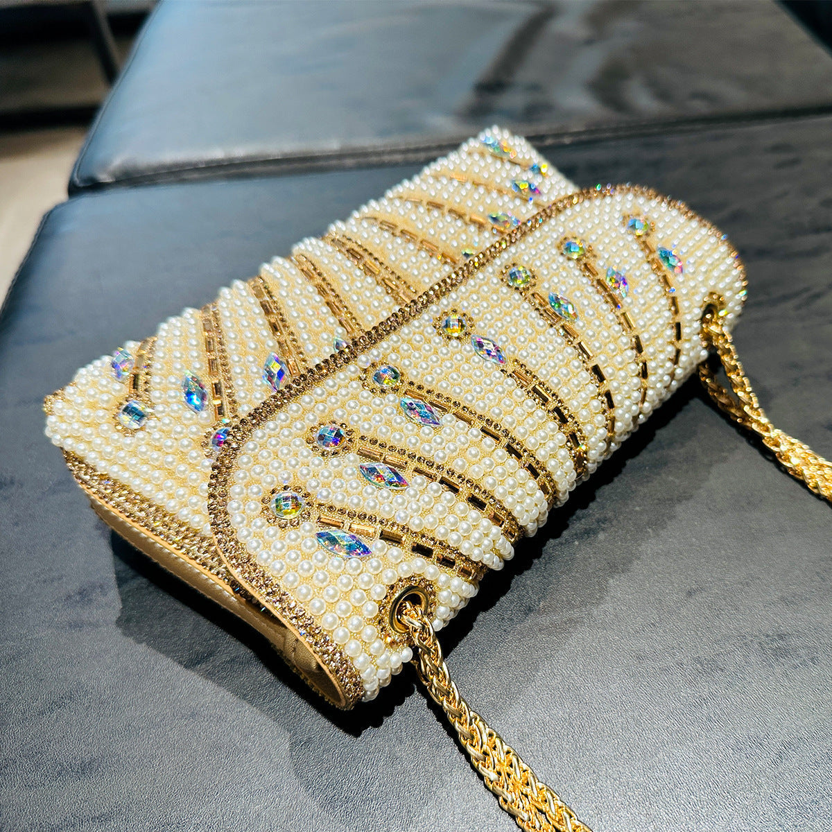 Rhinestone Clutch Bag by Luciana