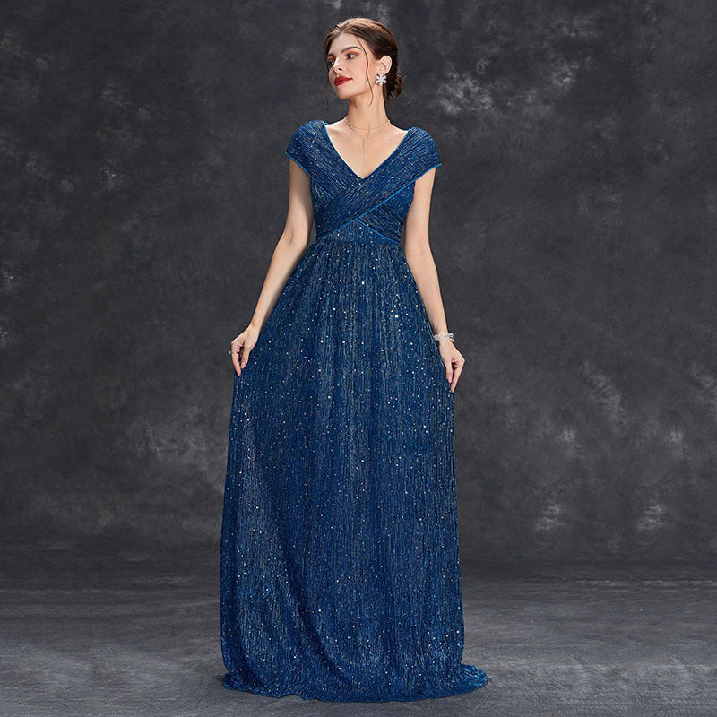 Evening Dress Deep V Plunge neck Bridesmaid Dress Sleeveless Maxi Evening Gown Prom Dress Summer