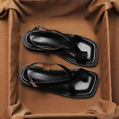 | Leather Cross Sandals