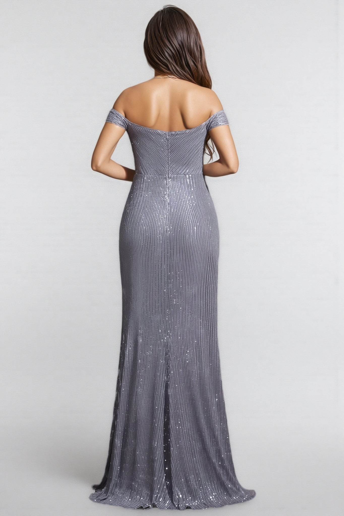 Rielld Sequined Split Fishtail Maxi Dress
