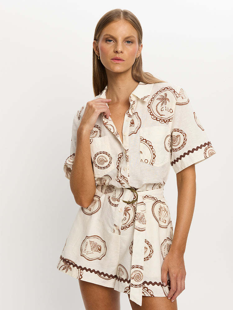 Reilly Romper - Apricot