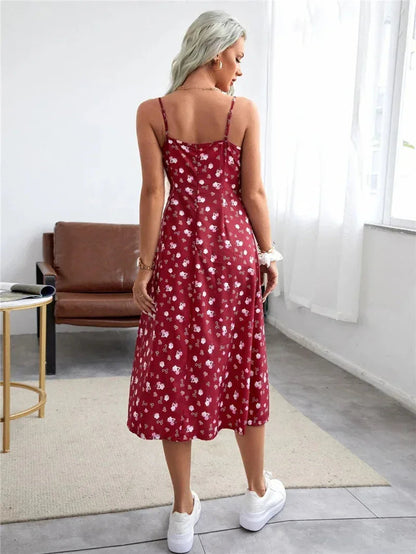 cami maxi dress with slit hem