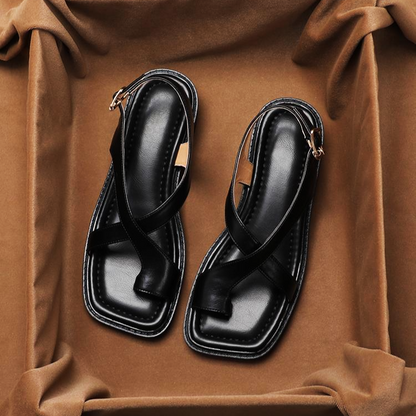| Leather Cross Sandals