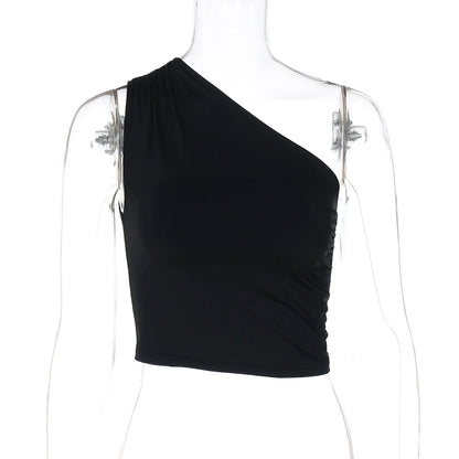 Clarabelle One Shoulder Crop Top