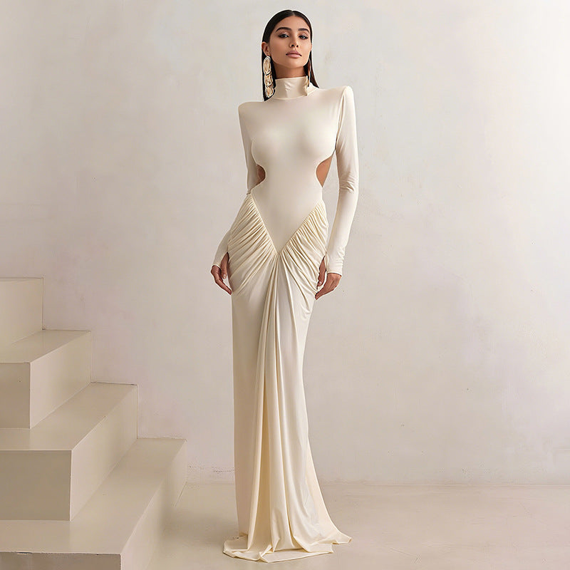 | High Neck Backless Maxi Dress