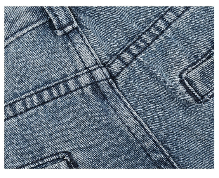 Vintage Distressed And Dirt-Dyed Patchwork Wide-Leg Jeans