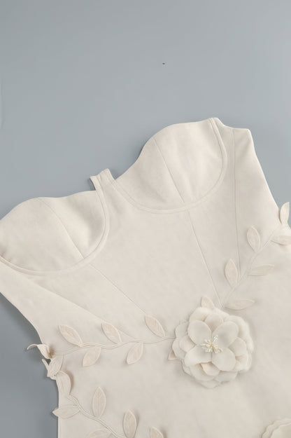 Freyae 3D Floral Puffy Mini Dress