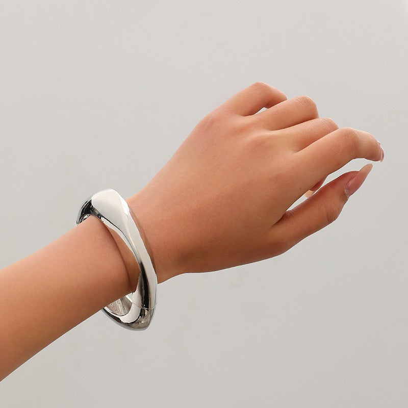 Wide Openwork Coil Metal Cuff Bracelet