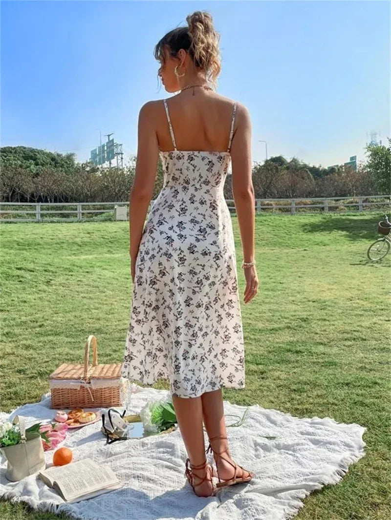 cami maxi dress with slit hem