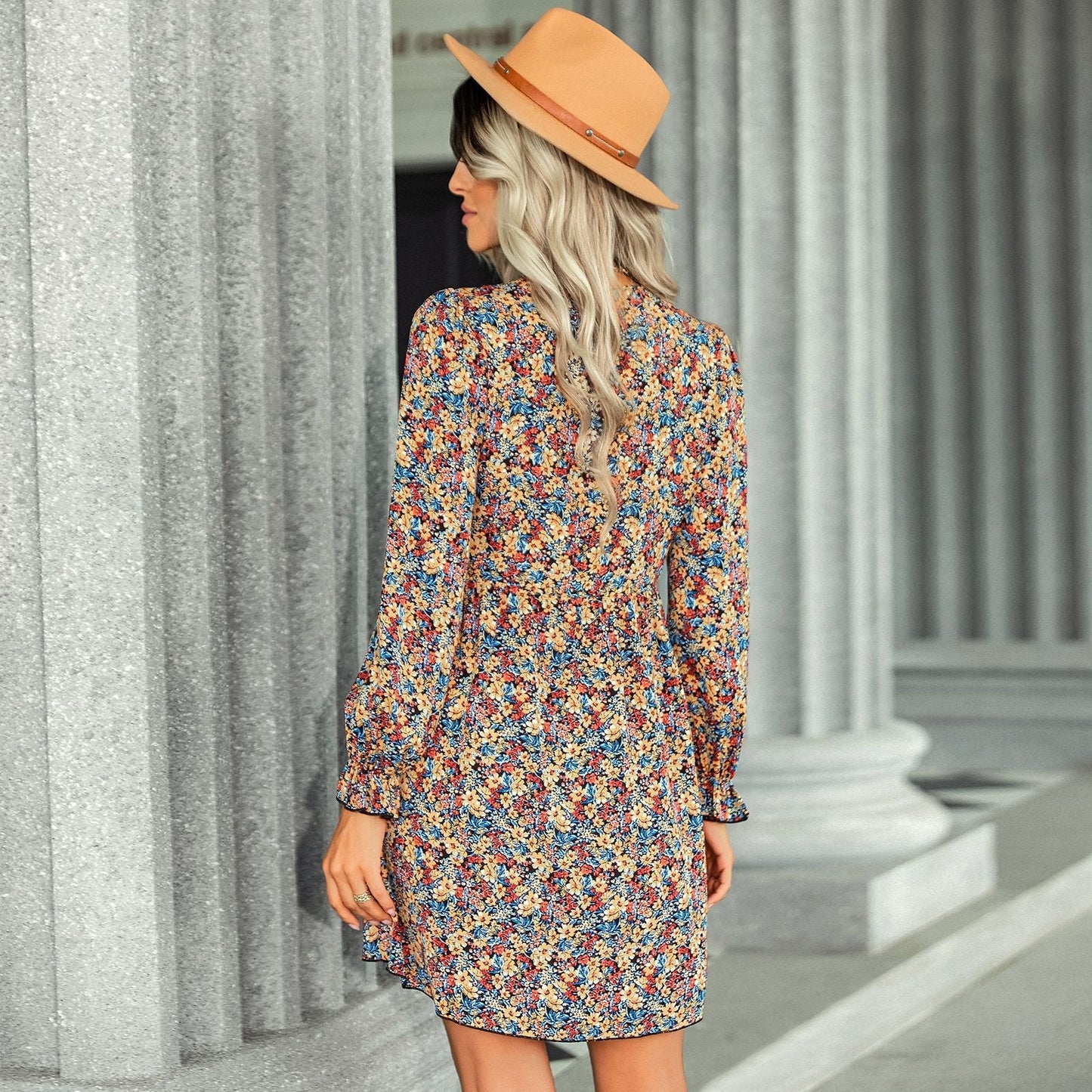 Tompkins Floral Asymmetrical Ruffle Dress - FINAL SALE