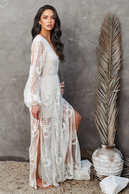 Elina Lace Long Sleeve Maxi Dress