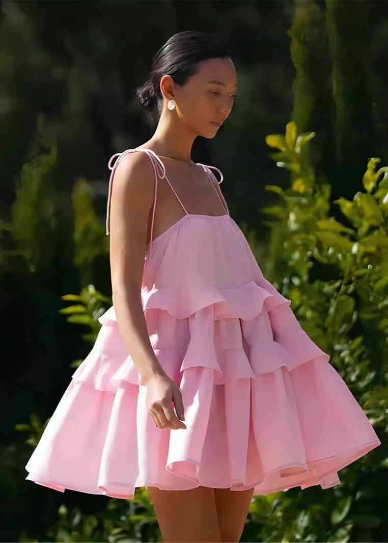 Petal Whimsy - TieRed Ruffle Sundress