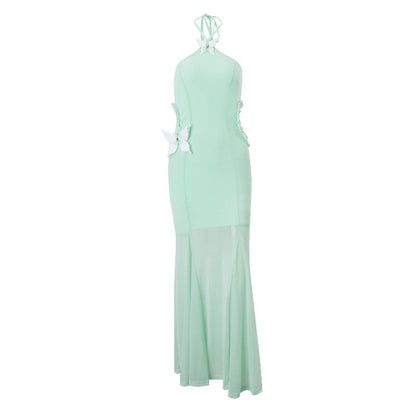 Butterfly Halter Neck Hollow Dress