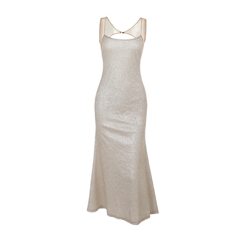 Design Shiny Camisole Socialite Slim Hip Dress