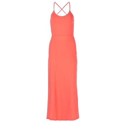 Maxi Dress Lacing Backless Slim Fit Pleated Dress