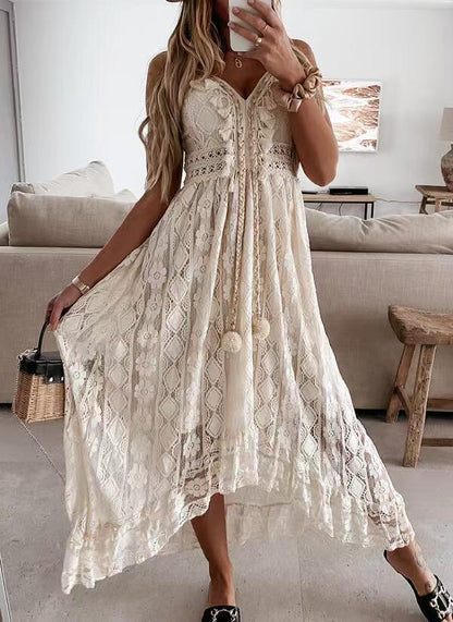 Crochet Lace Maxi Dress for Women