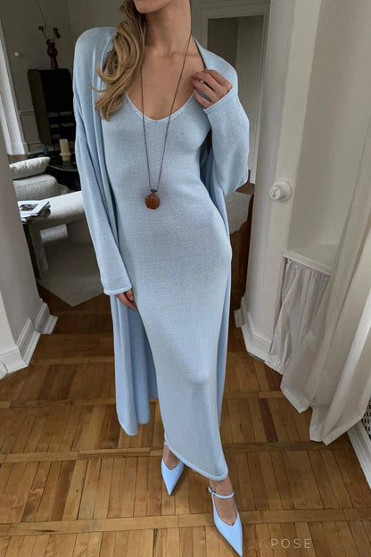 Zissy Knit Dress & Cardigan Set