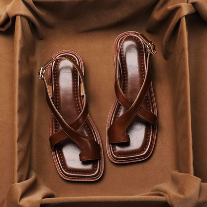 | Leather Cross Sandals
