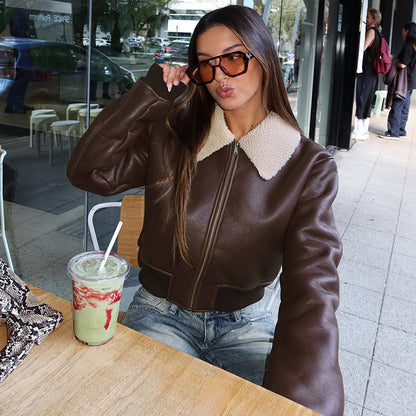 Taylynn Retro Faux Leather Jacket