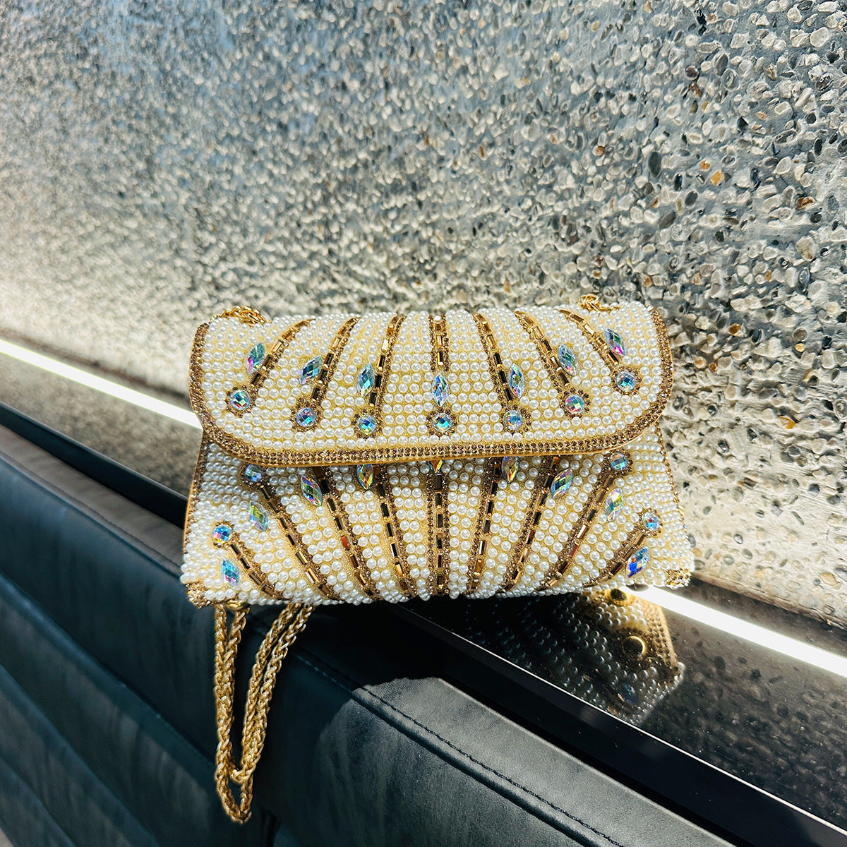 Rhinestone Clutch Bag by Luciana